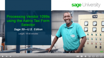 Processing Vendor 1099s using the Aatrix Tax Form Selector