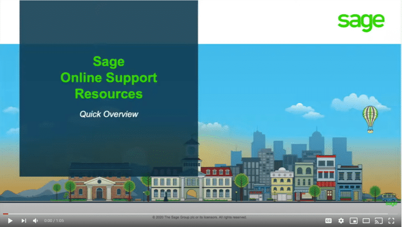 Sage Online Support Resources Video